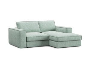Canapea cu colt verde menta din textil pentru 2 persoane Pola Right Micadoni