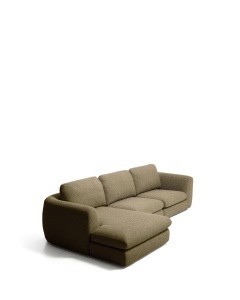 Canapea cu colt verde oliv din textil pentru 4 persoane Vera Left Kave Home
