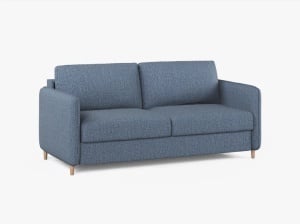 Canapea extensibila albastru inchis din textil pentru 3 persoane Simo Babel Micadoni