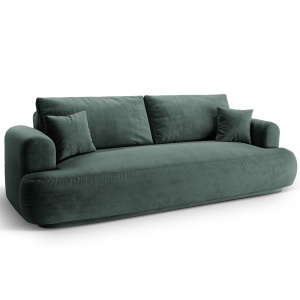 Canapea extensibila albastru petrol din catifea pentru 3 persoane Ella Micadoni