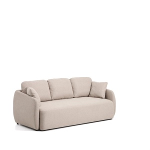 Canapea extensibila bej din textil pentru 3 persoane Laira Kave Home