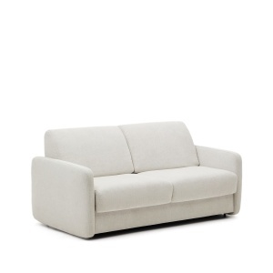 Canapea extensibila bej perla din textil pentru 3 persoane Nuala Kave Home