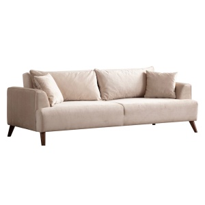 Canapea extensibila ecru din textil pentru 3 persoane Buhara The Home Collection