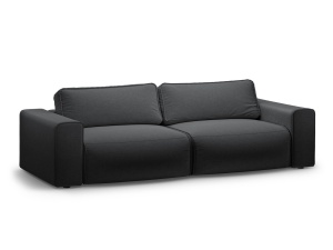 Canapea extensibila gri antracit din textil pentru 3 persoane Victor Micadoni