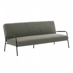 Canapea extensibila gri din textil si lemn de pin 184 cm Neiela Kave Home