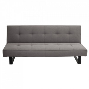 Canapea extensibila gri din textil si metal 180 cm Sleek Custom Form