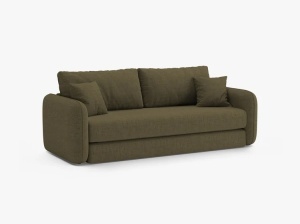 Canapea extensibila verde din textil pentru 3 persoane Dormi Micadoni