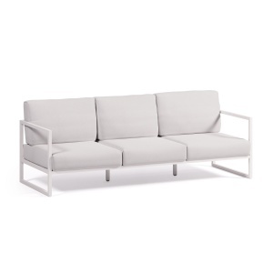 Canapea exterior alba din textil pentru 3 persoane Comova Kave Home