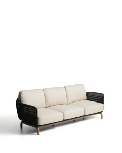 Canapea exterior gri din lemn pentru 3 persoane Alipa Kave Home