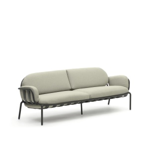 Canapea exterior gri din textil pentru 3 persoane Joncols Kave Home