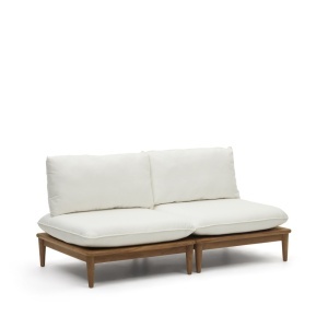 Canapea exterior modulara alba/maro din textil pentru 2 persoane Portitxol Kave Home
