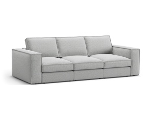 Canapea gri deschis din textil pentru 4 persoane Pola Micadoni