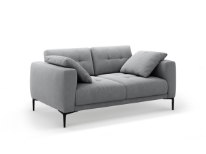 Canapea gri din catifea pentru 2 persoane Bemy Velvet Micadoni