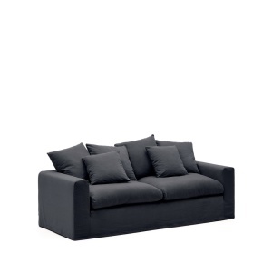 Canapea gri din textil pentru 3 persoane Nora Kave Home