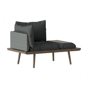 Canapea gri/maro inchis din poliester si lemn pentru 1,5 persoane Lounge Around Umage