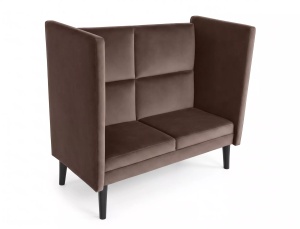 Canapea maro cappuccino din catifea pentru 2 persoane Lotus The Home Collection