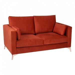 Canapea maro din poliester si lemn de pin pentru 2 persoane Orhas The Home Collection