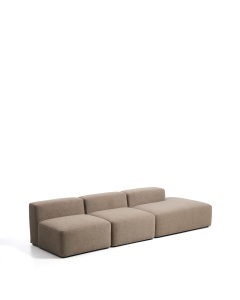 Canapea maro din textil pentru 3 persoane Blok Chenille Right Kave Home