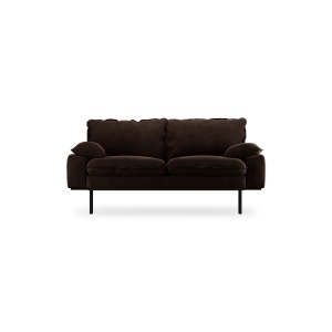 Canapea maro espresso din catifea pentru 2 persoane Retro Royal HKliving