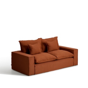 Canapea maro teracota din textil pentru 2 persoane Anarela 22 Kave Home