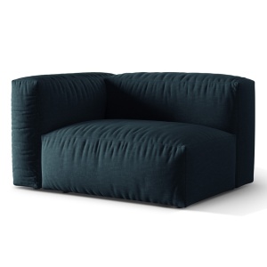 Canapea modulara albastru inchis din textil pentru 1 persoana Martina Boston Left Micadoni