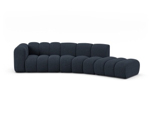 Canapea modulara albastru navy din textil pentru 5 persoane Lupine Chenille Left Micadoni