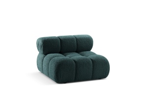Canapea modulara albastru petrol din textil pentru 1 persoana Bellis Boucle Middle Micadoni