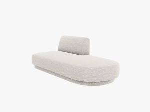 Canapea modulara argintie din textil pentru 2 persoane Miley Eden Right Chenille Micadoni
