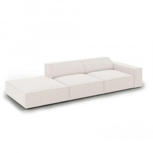 Canapea modulara bej deschis din textil pentru 3 persoane Jodie Right Micadoni