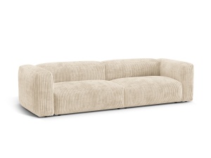 Canapea modulara bej deschis din textil pentru 4 persoane Martina Tilia Micadoni