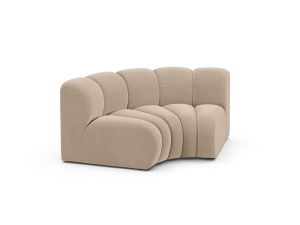 Canapea modulara bej din catifea pentru 1 persoana Lupine Venus Corner Micadoni