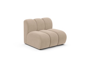Canapea modulara bej din catifea pentru 1 persoana Lupine Venus Middle Micadoni