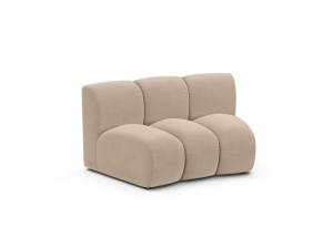 Canapea modulara bej din catifea pentru 1 persoana Lupine Venus Circular Micadoni