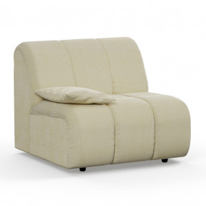 Canapea modulara bej din textil 98 cm Wave Left Low HKliving