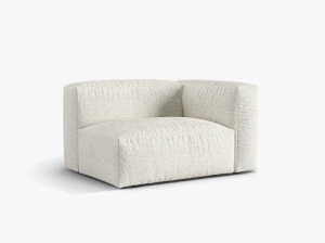 Canapea modulara bej din textil pentru 1 persoana Martina Boucle Right Micadoni
