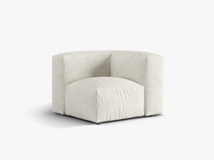 Canapea modulara bej din textil pentru 1 persoana Martina Boucle Corner Micadoni