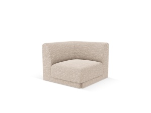Canapea modulara bej din textil pentru 1 persoana Miley Chenille Corner Micadoni