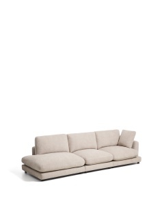 Canapea modulara bej din textil pentru 4 persoane Gala Microboucle Right Kave Home