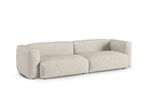 Canapea modulara bej din textil pentru 4 persoane Martina Boucle XL Micadoni