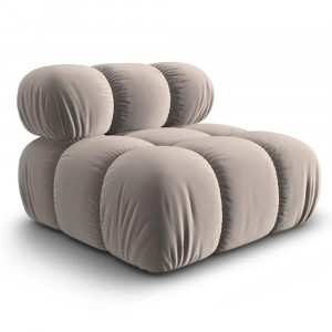 Canapea modulara bej inchis din catifea pentru 1 persoana Bellis Micadoni