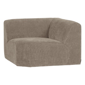 Canapea modulara bej inchis din textil 105 cm Mojo Rib Corner Woood