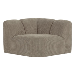 Canapea modulara bej nisipiu din textil 105 cm Mojo Rib Corner Woood