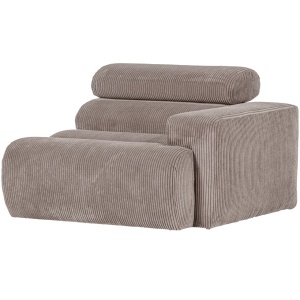 Canapea modulara bej nisipiu din textil 113 cm Novi Rib Right Woood