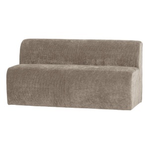 Canapea modulara bej nisipiu din textil 164 cm Mojo Rib Woood