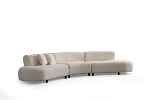 Canapea modulara crem din textil 390 cm Pars The Home Collection