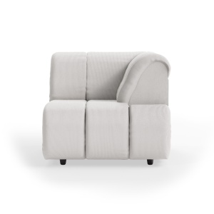 Canapea modulara crem din textil 98 cm Wave Rib Right High Arm HKliving