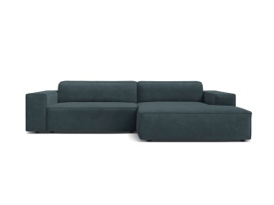Canapea modulara cu colt albastru petrol din textil pentru 3 persoane Jodie Liberty Right Micadoni