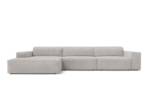 Canapea modulara cu colt gri deschis din textil pentru 4 persoane Jodie Liberty Left Micadoni