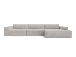 Canapea modulara cu colt gri deschis din textil pentru 4 persoane Jodie Liberty Right Micadoni