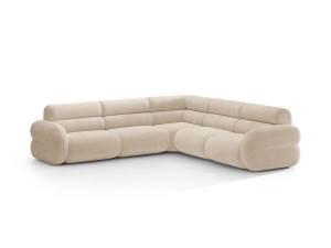 Canapea modulara cu colt ivorie din textil pentru 7 persoane Neo Symmetrical Chenille Left Micadoni
